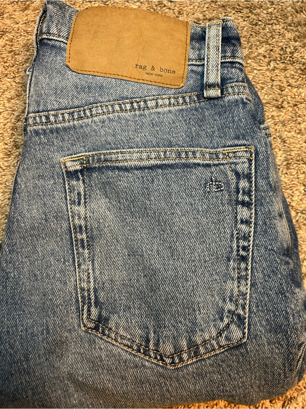 rag & bone Wren High-Rise Slim Straight Jeans Blue Denim Size 26